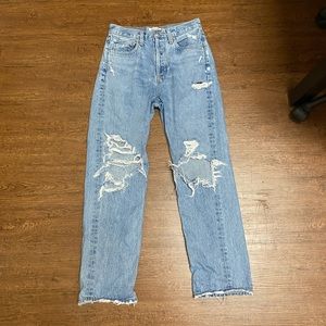 AGOLDE High Waisted Ripped Jeans